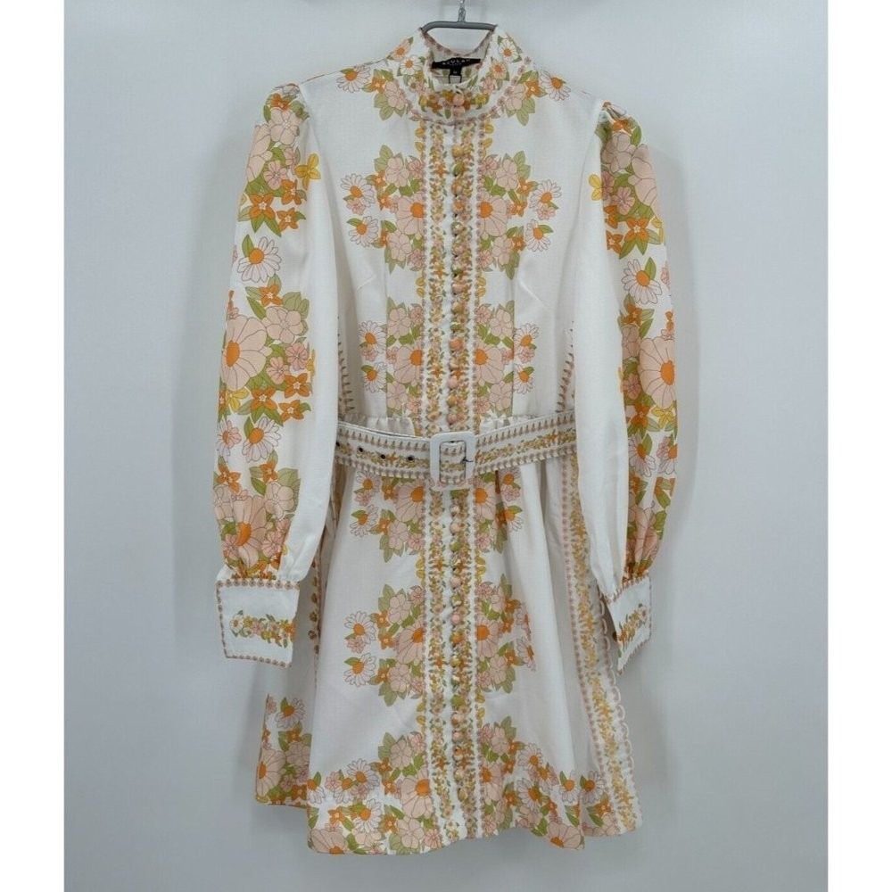 Beulah Leila Floral Belted Mini Dress Button Up size S Tuckernuck Exclusive NWT